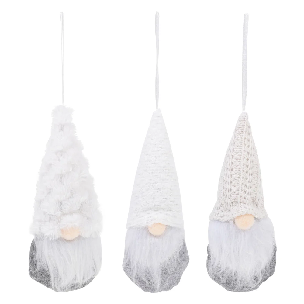 3pcs Christmas Decors Home Ornaments Rudolph Knitted Hat Party Pendants