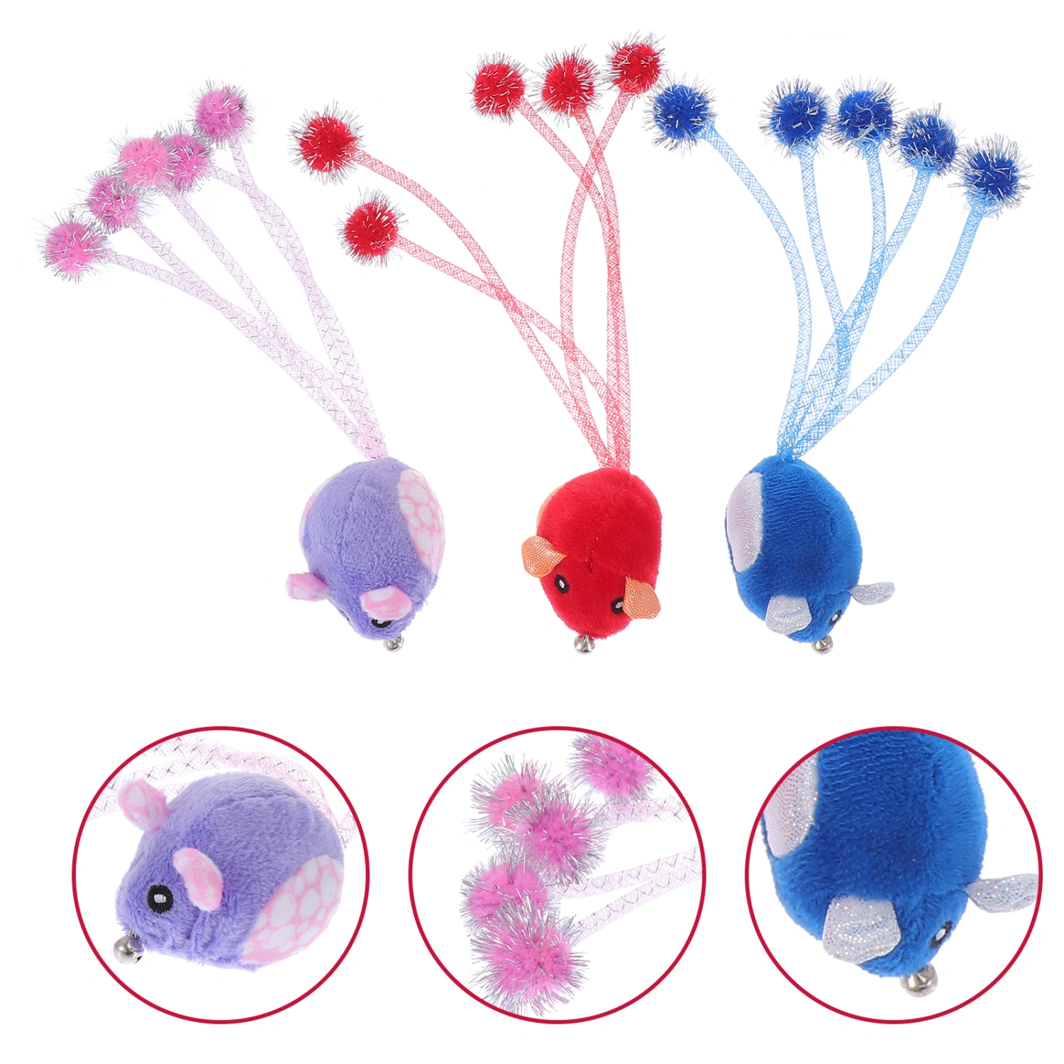 3 Pcs Mouse Shape Cat Molar Toys Cat Chewing Toys Cat Interactive Toys