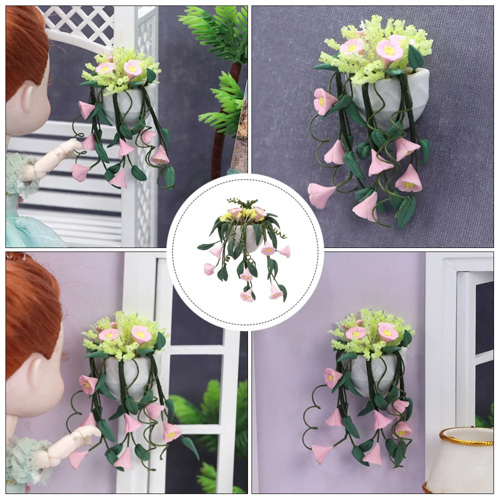 1pc Mini House Flower Ornament Delicate Mini Plant Decoration Mini Adorn