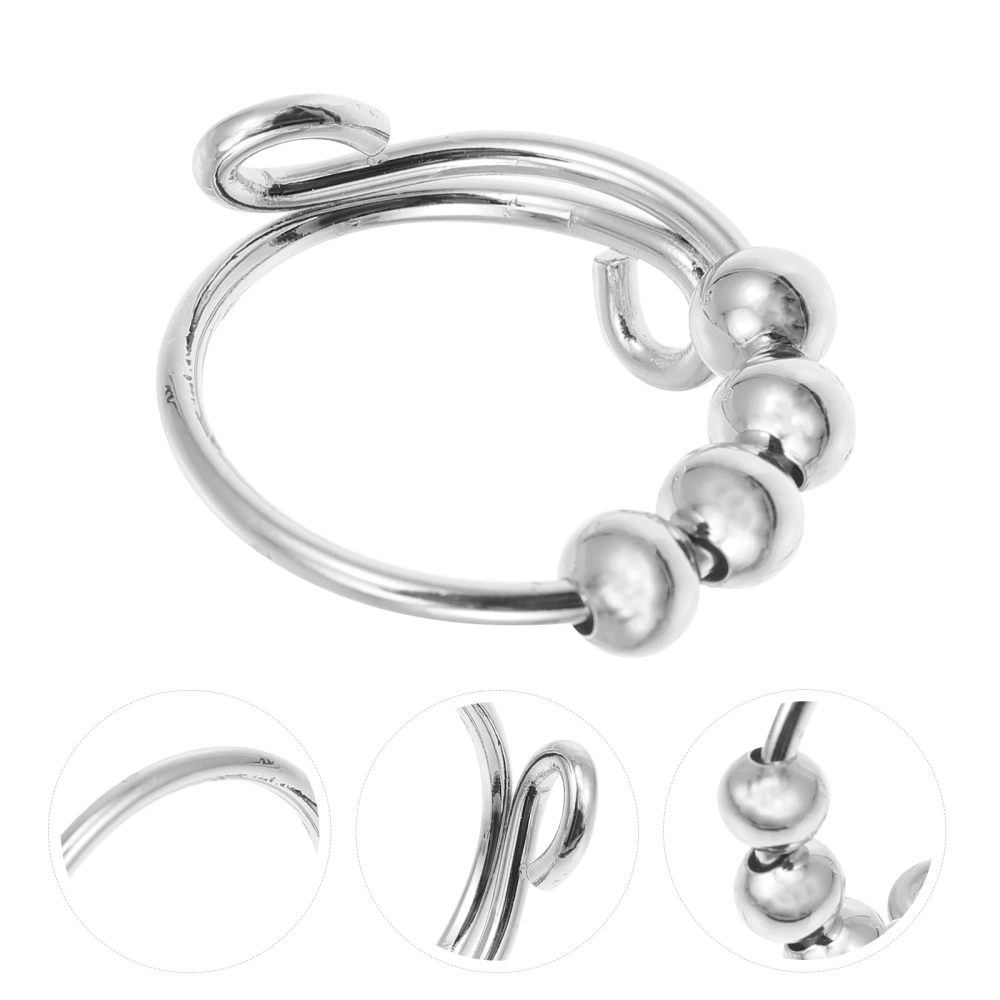 1pc Girl Ring Decor Open Bead Ring Depression Reduce Ring Decor Rotating Ring