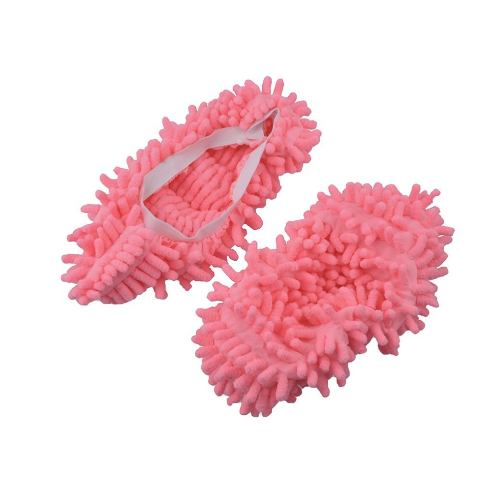 1 Pair of Mop Shoe Cover Lazy Shoe Covers Dust Floor Cleaning Slippers Mop Caps Housekeeper (Pink)