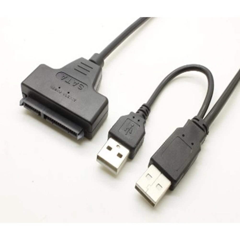 USB 2.0 to SATA 7+15 Pin 22Pin Adapter Cable for 2.5" HDD Hard Disk Drive with USB Power Cable
