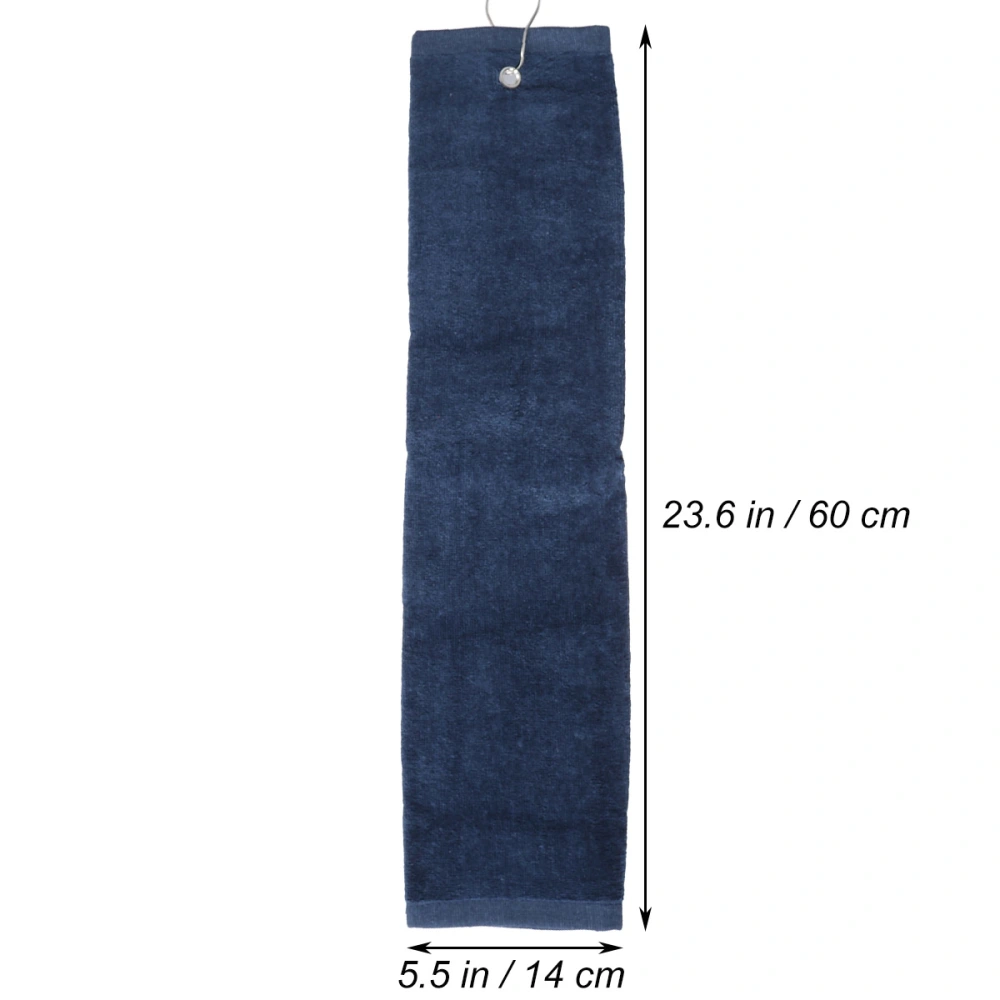 Towel Swimming Cotton Towel with Hook for Beach Gym Camping Yoga - 40x60cm (Dark Blue)