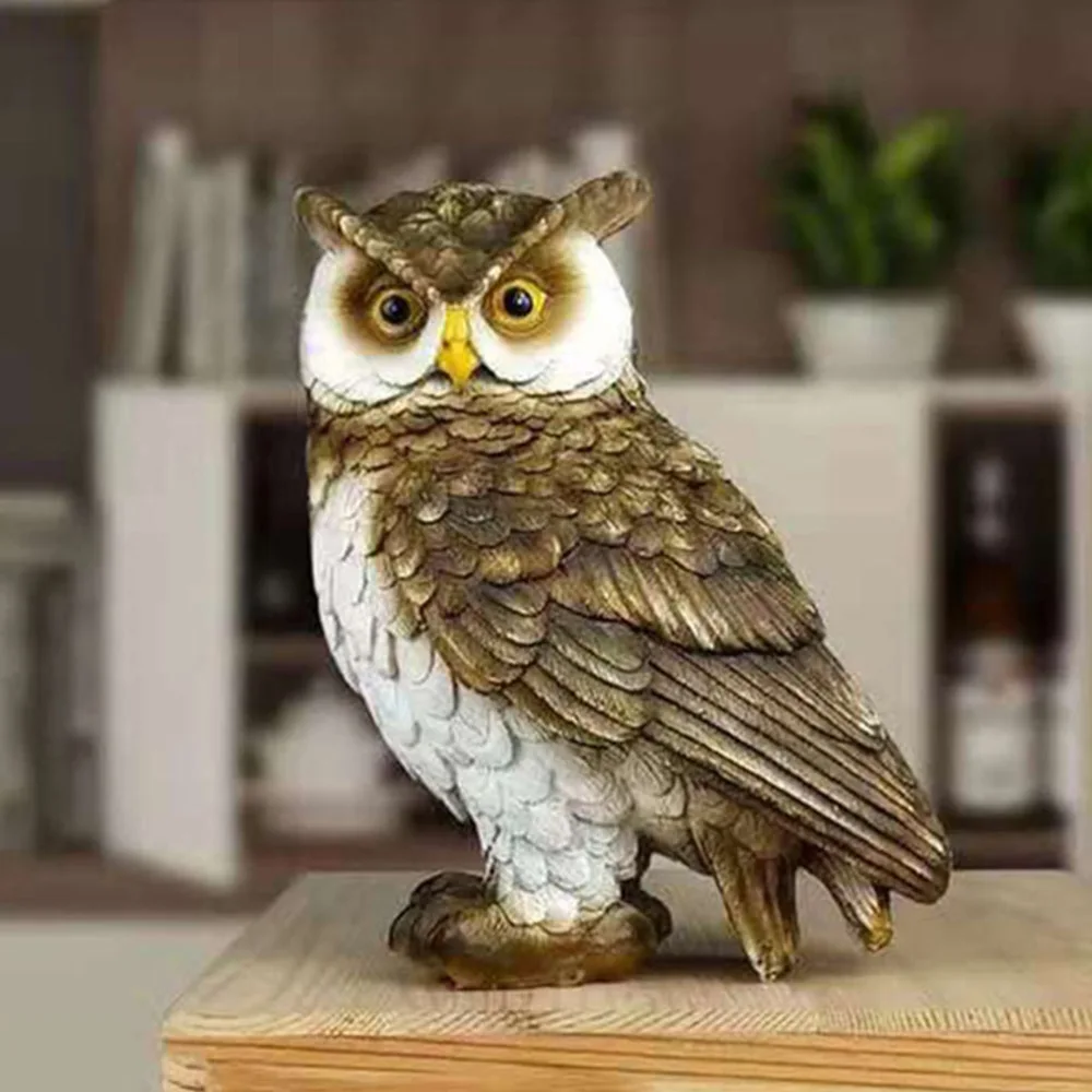 1PC Simulation Owl Decoration Home Owl Crafts TV Cabinet Wine Cabinet Owl Decor