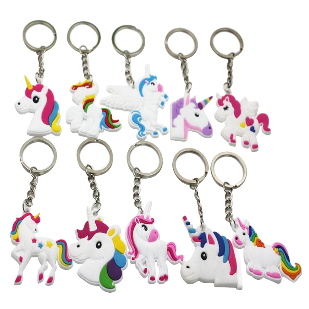 60pcs Unicorn Keychains Key Ring Decoration Party Favor Party Supplies Decorations (Random Style)