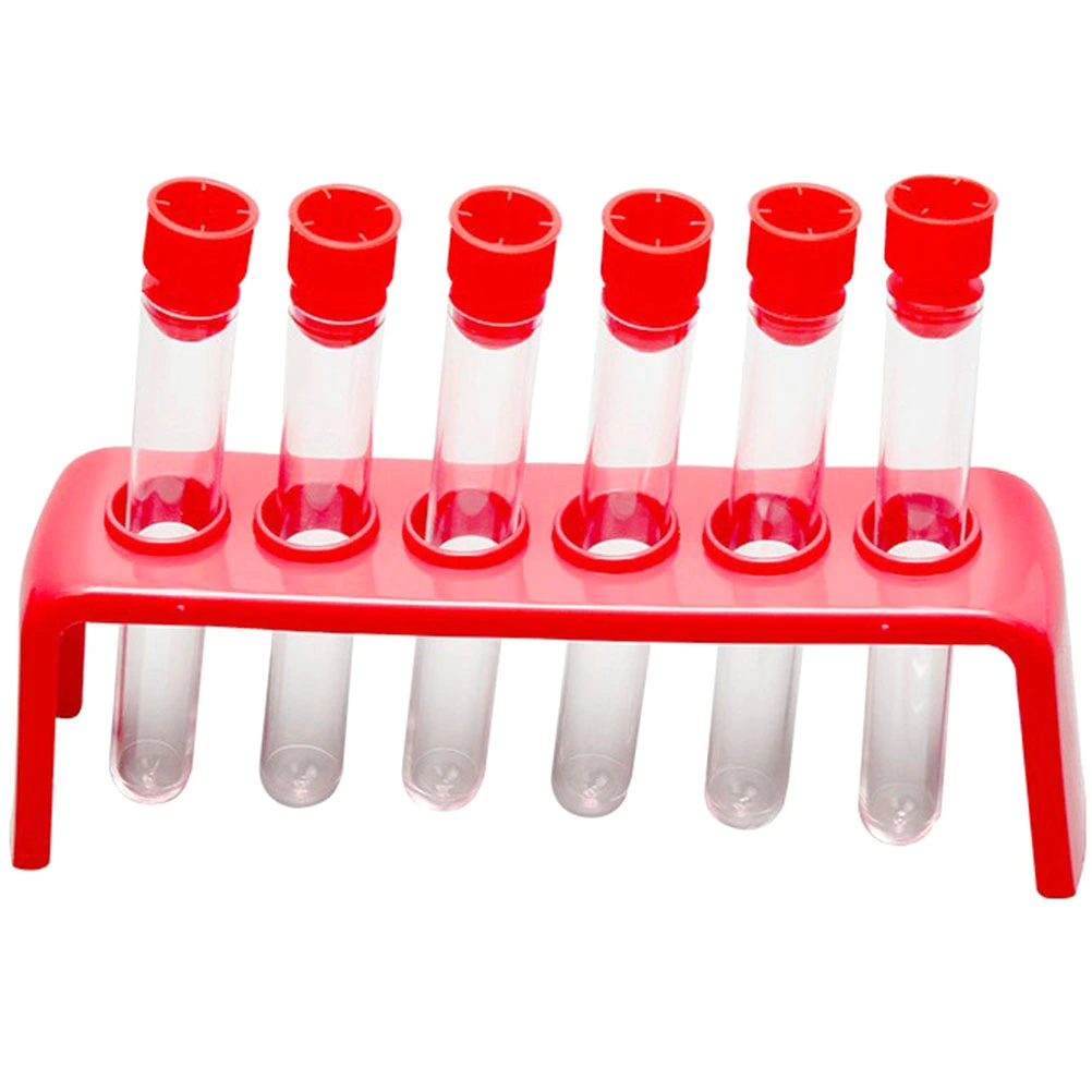 1 Set Plastic Test Tubes Droppers with Caps Test Tube Rack Kit Kids Test Tube Set