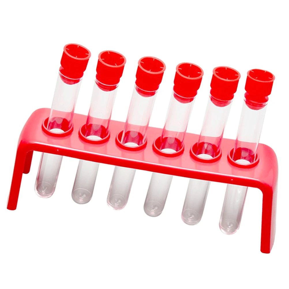 1 Set Plastic Test Tubes Droppers with Caps Test Tube Rack Kit Kids Test Tube Set