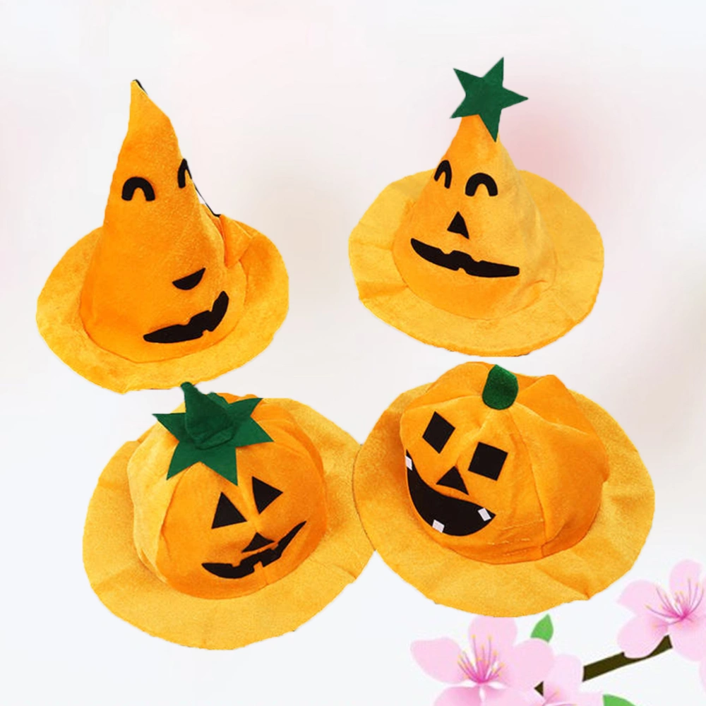 4PCS Halloween Pumpkin Hat Creative Halloween Funny Pumpkin Hat Party Cosplay Masquerade Props Accessories Supplies