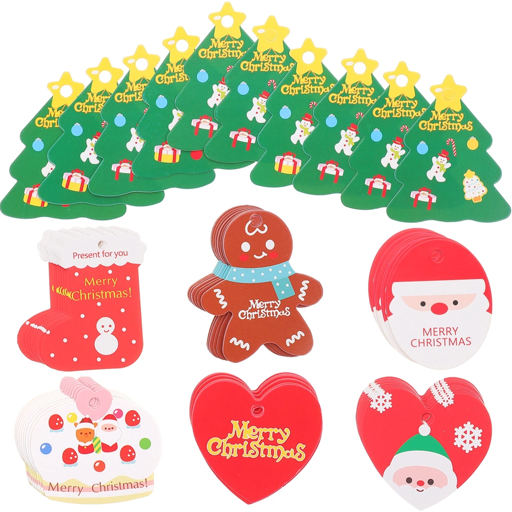 70pcs Christmas Tree Hanging Paper Tags Pendant Gift Tag Cards Xmas Decor