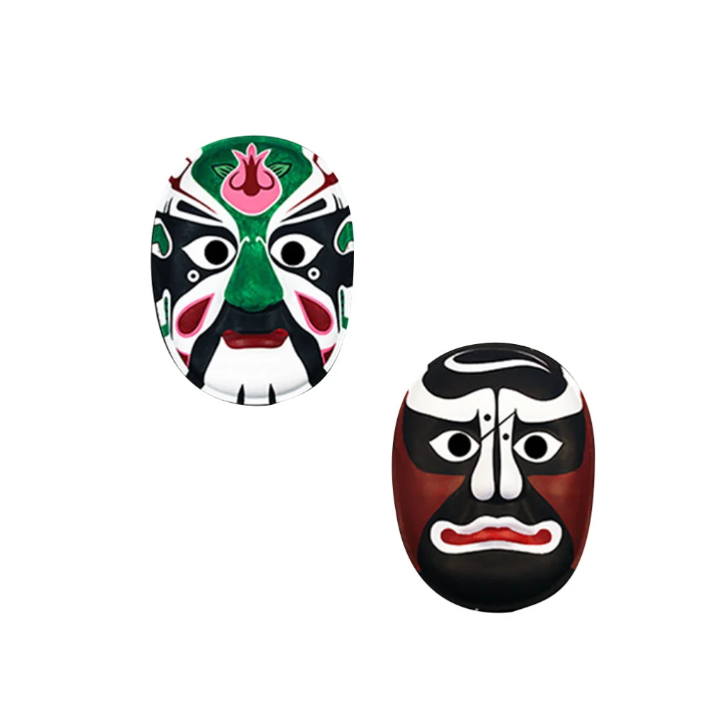 2 Pcs Handmade Mask Eco-friendly Pulp Peking Opera Pattern Mask Chinese Culture Figure Pattern Face Cover for Children Adults Festival Party Performance Club Supplies (Cheng Yaojin, Bao Gong Style White)