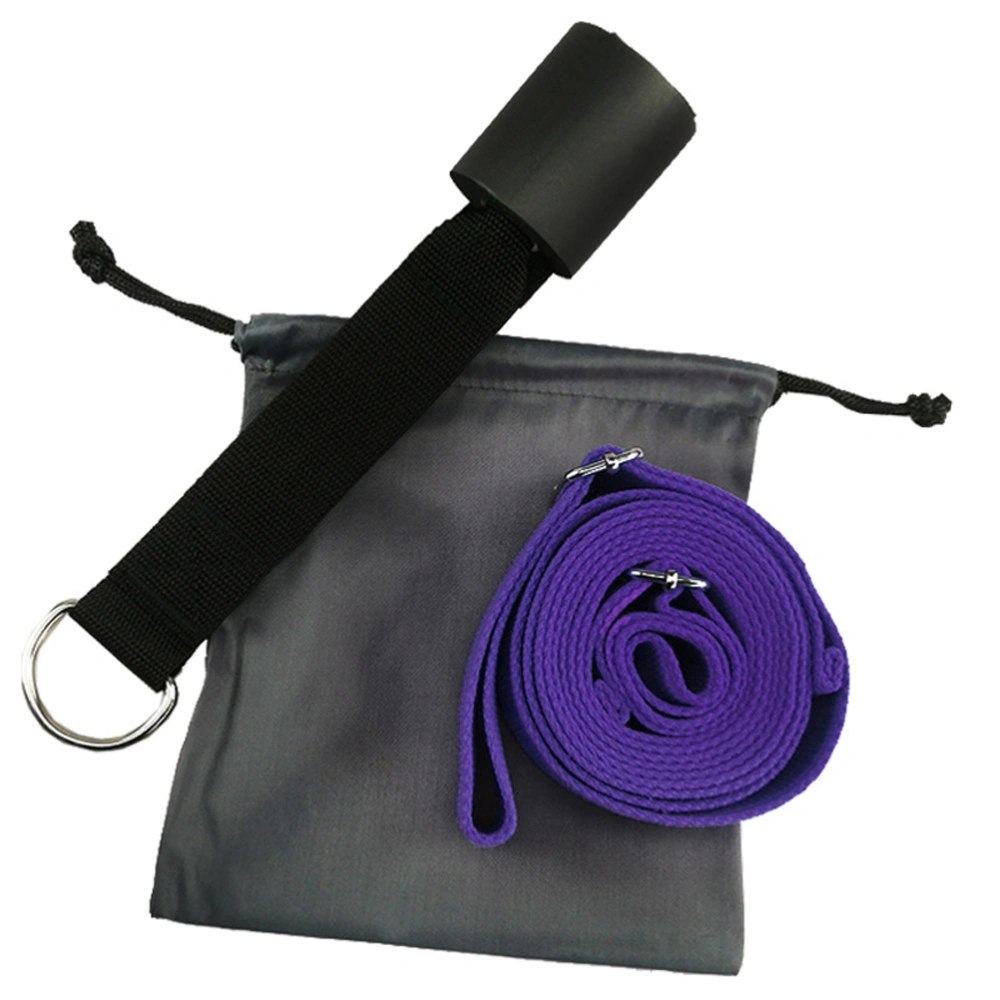 Durable Yoga Strap Cotton Exercise Straps for Yoga Stretching General Fitness (Deep Purple)