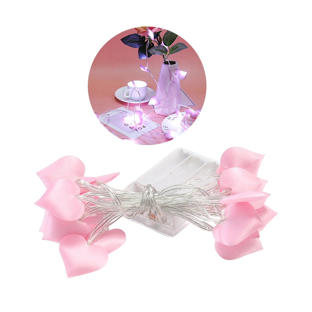 1.5M Pink Heart Shape Light Strings 10 LED Lamp Strings Battery Powered for Photography Garden Home Landscape Decor (Warm White)