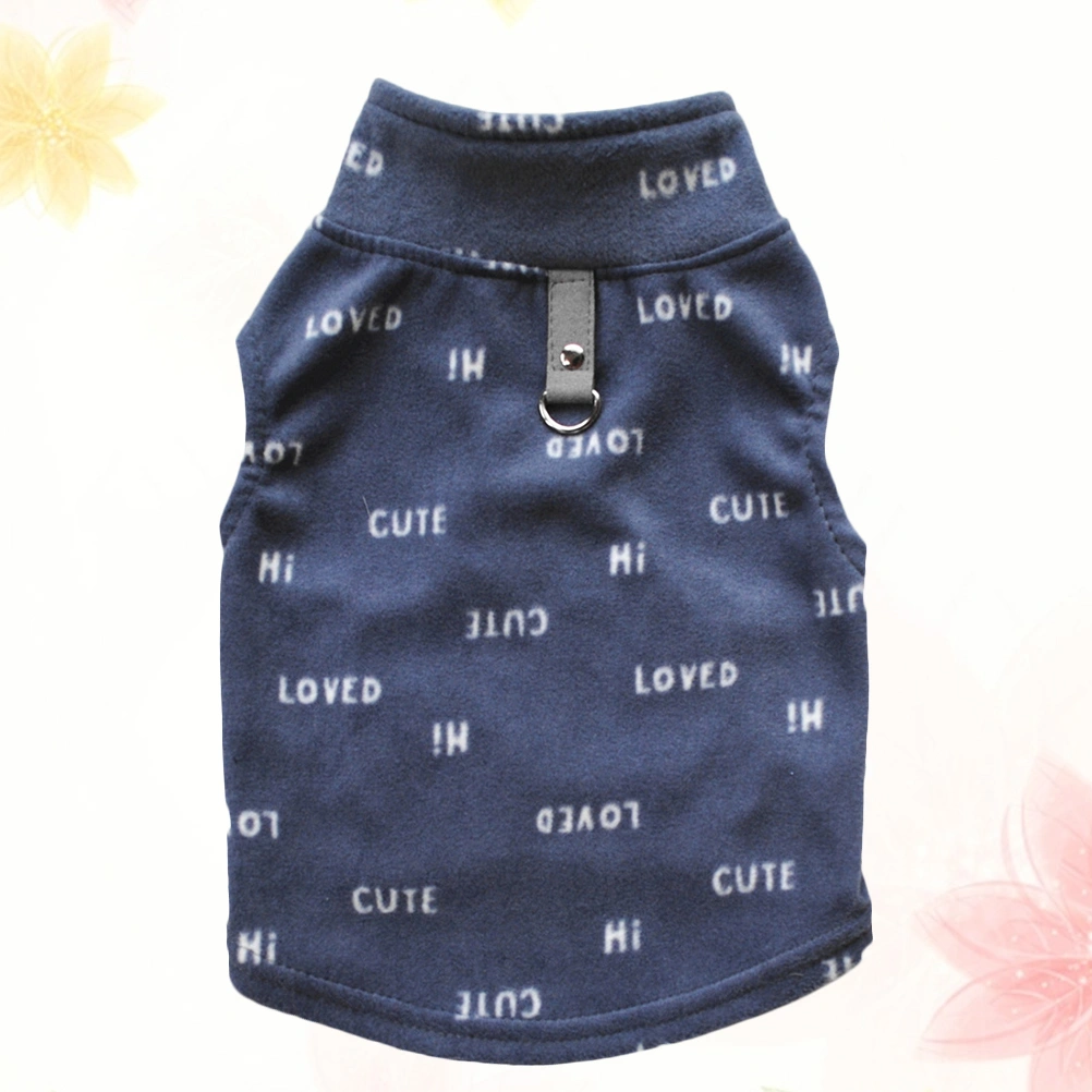 Adorable Pet Autumn Winter Clothes Warm Polar Fleece Dog Outfits Party Costumes Pet Supplies (Gray Letter Size S)
