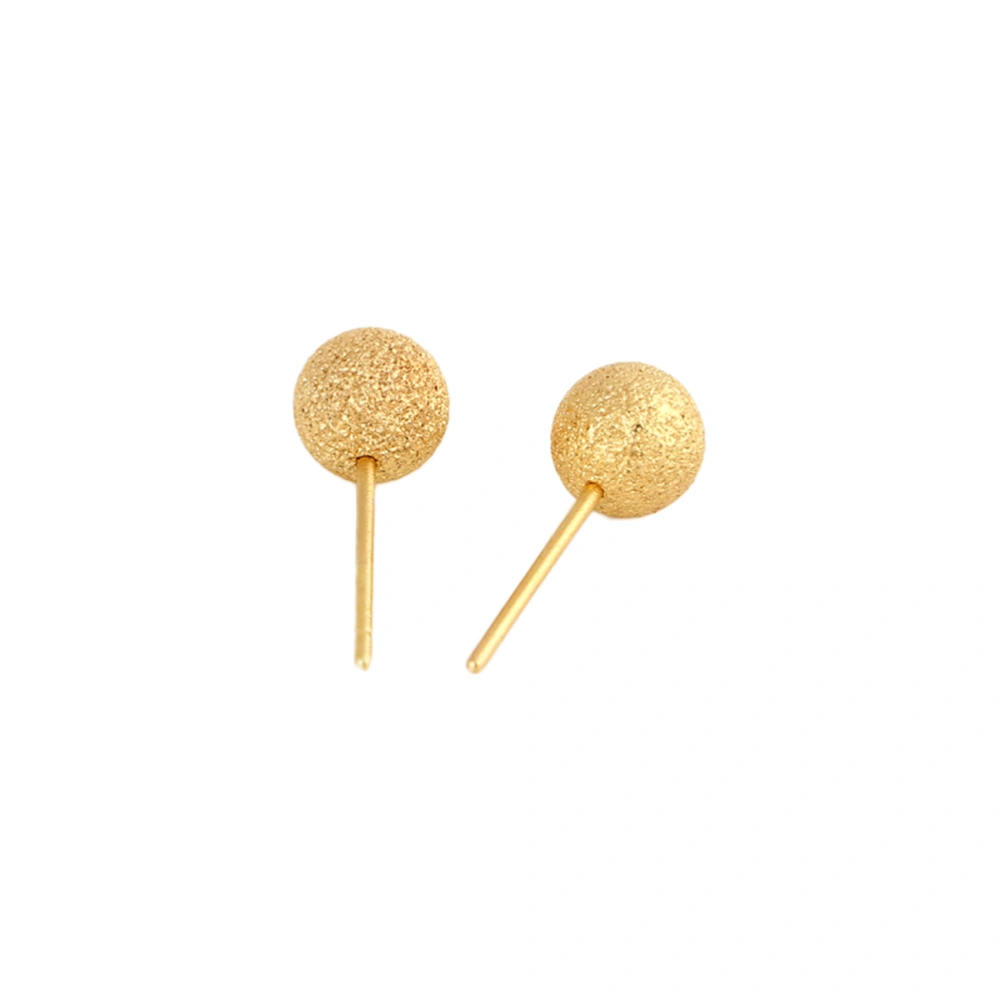 A Pair of Women Fashion Jewelry Simple Ear Studs Beads Earrings Friends Gifts Earrings  (Golden)