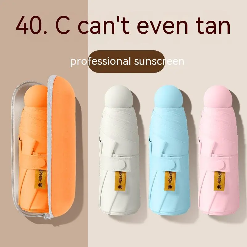 Mini Five-fold Umbrella Capsules Sun Umbrella Sun Protection UV Protection