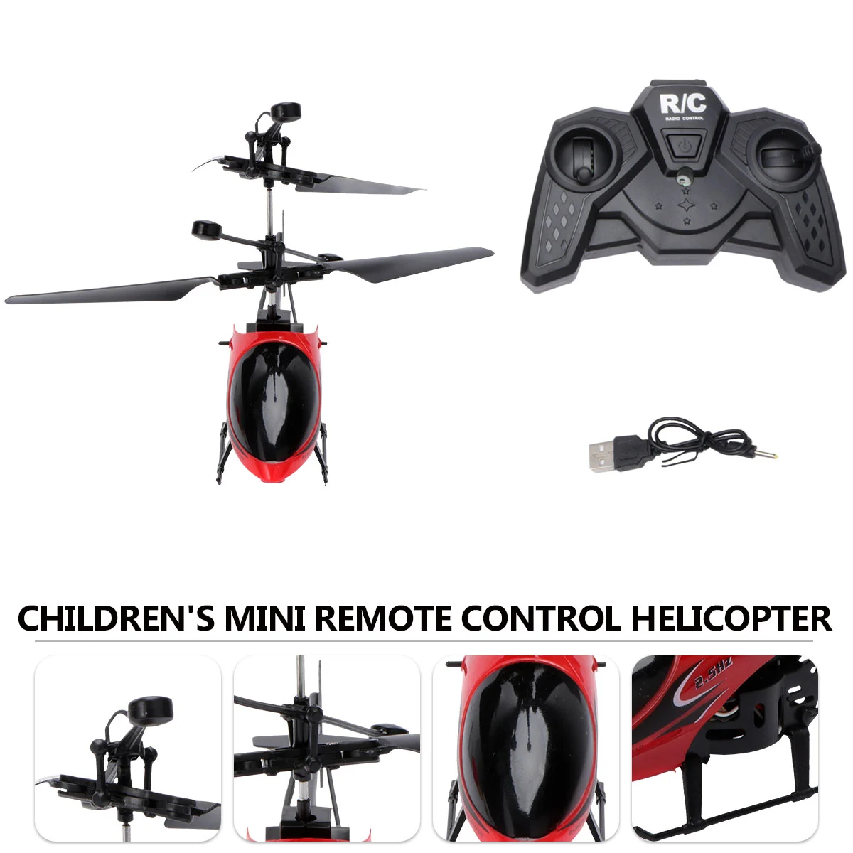 RC 901 Mini Helicopter Radio Aircraft Micro 2 Channel with LED Light(Red)