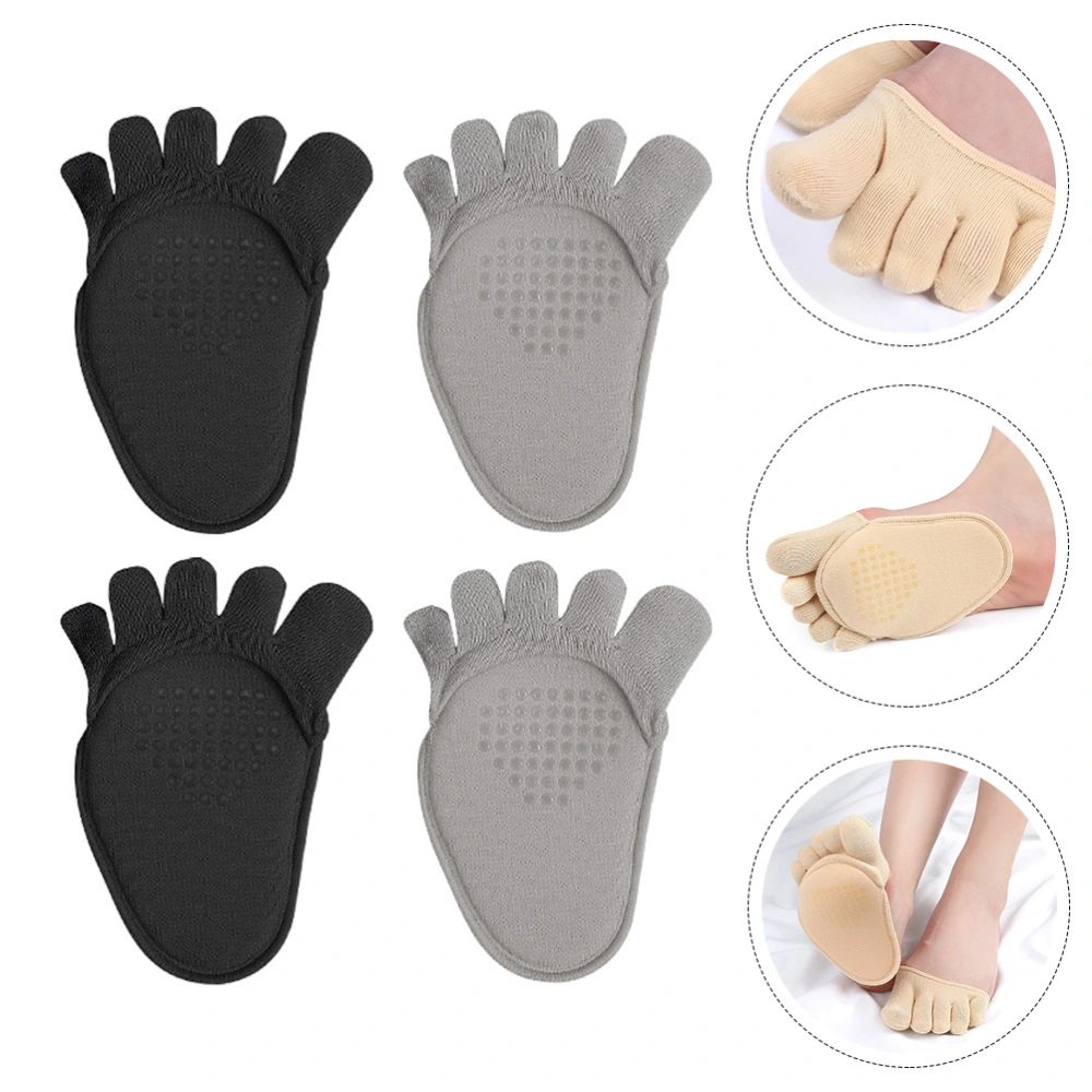 2 Pairs of Half Palm Socks Forefoot Socks Five Finger Half Socks Anti-wear Invisible Half Socks