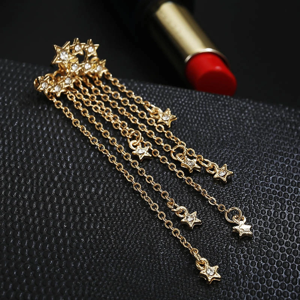 Tassel Earrings Shining Star Fashion Women Earrings Long Pendent Fashion Jewelry Hanging Star Earrings