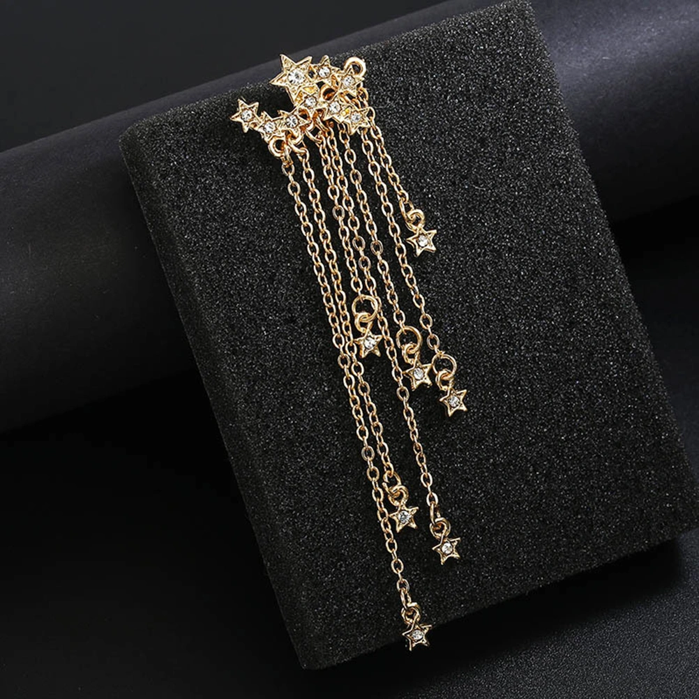 Tassel Earrings Shining Star Fashion Women Earrings Long Pendent Fashion Jewelry Hanging Star Earrings