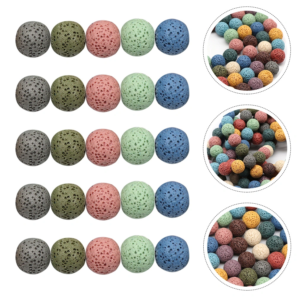 50pcs Volcanic Stone Beads Volcanic Lava Spacer Beads Diy Jewelry Making Supplies