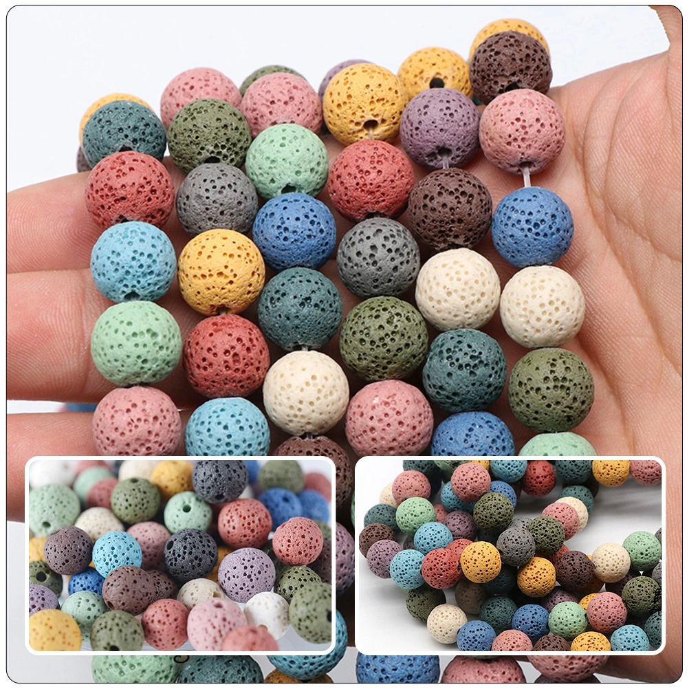 50pcs Volcanic Stone Beads Volcanic Lava Spacer Beads Diy Jewelry Making Supplies