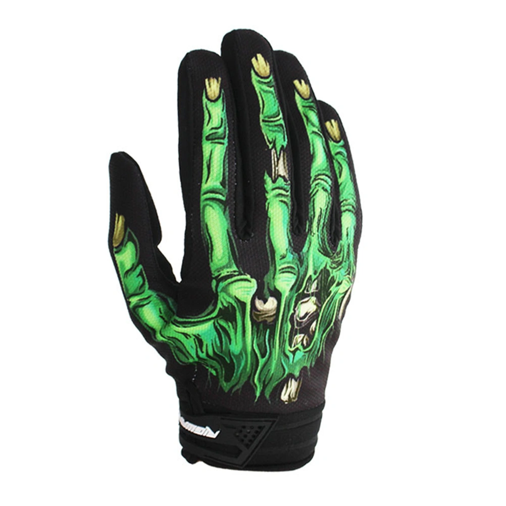 Full Finger Motorcycle Gloves Outdoor Sports Gloves for Cycling Size L(Green)