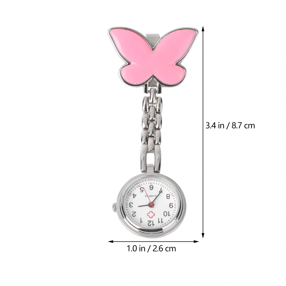 Shape Nurse Watch Brooch Metal Health Care Nurse Doctor Paramedic Medical Brooch Fob Watch Women Fashion Watch (Pink)