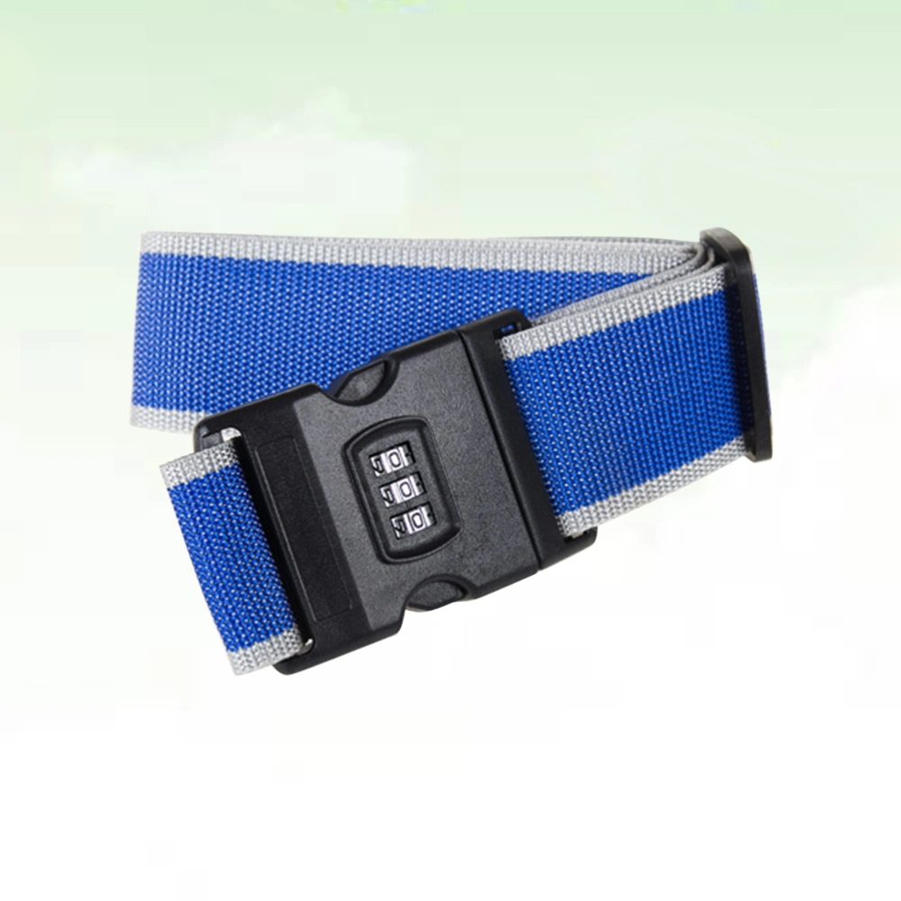 Luggage Straps Adjustable Safety Suitcase Belts Travel Bag Accessories with Combination Lock for Tourists Businessmen(Blue+Grey)