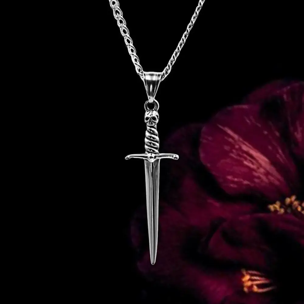 Punk Cross Sword Alloy Pendant Necklace