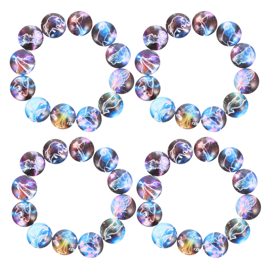 120pcs Constellation Pattern Cabochons Glass Dome Cabochons Jewelry Making Accessories