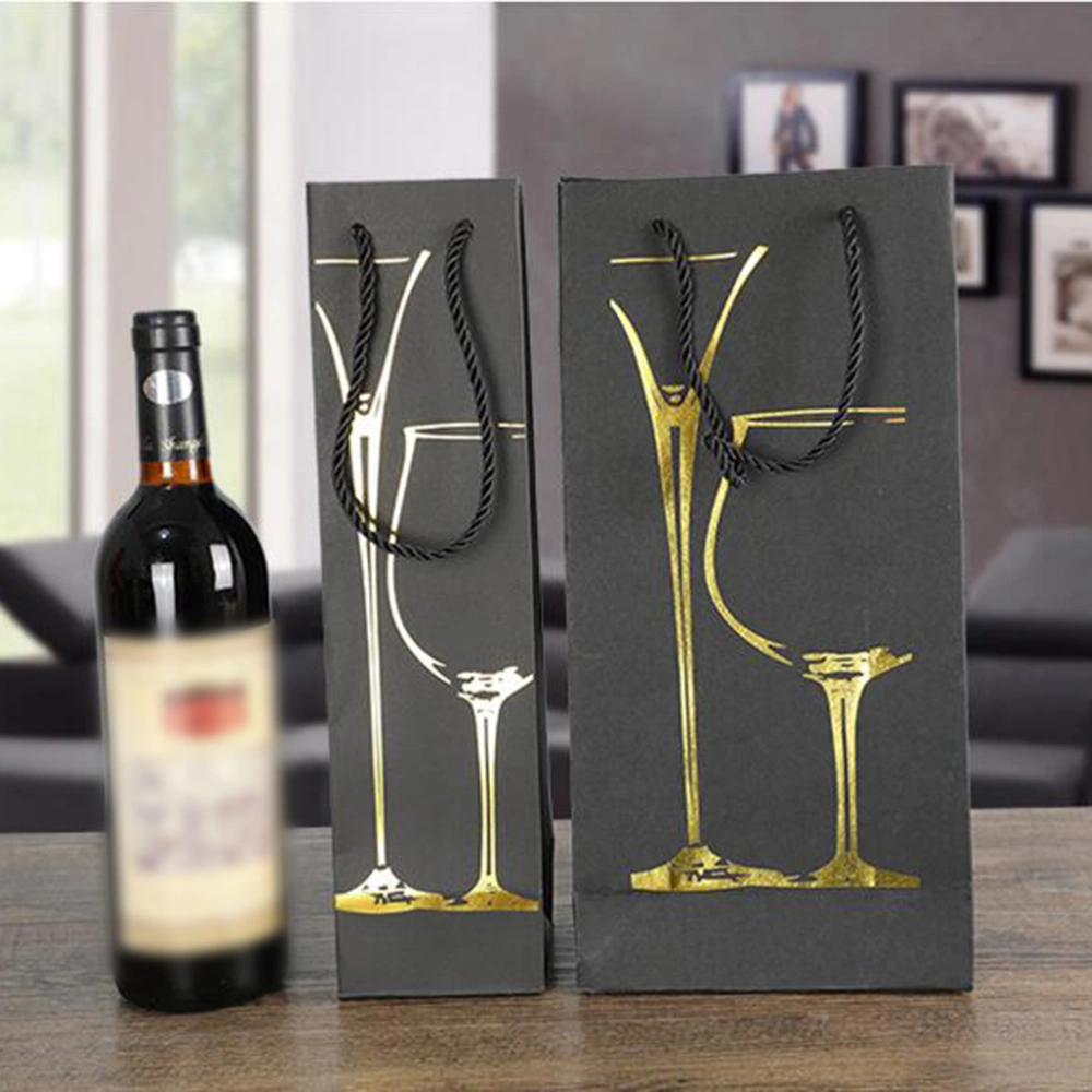 4pcs Premium Wine Gift Bags Double Bottle Tote Wine Hand Bag (Gold, Red, Silver, Blue)