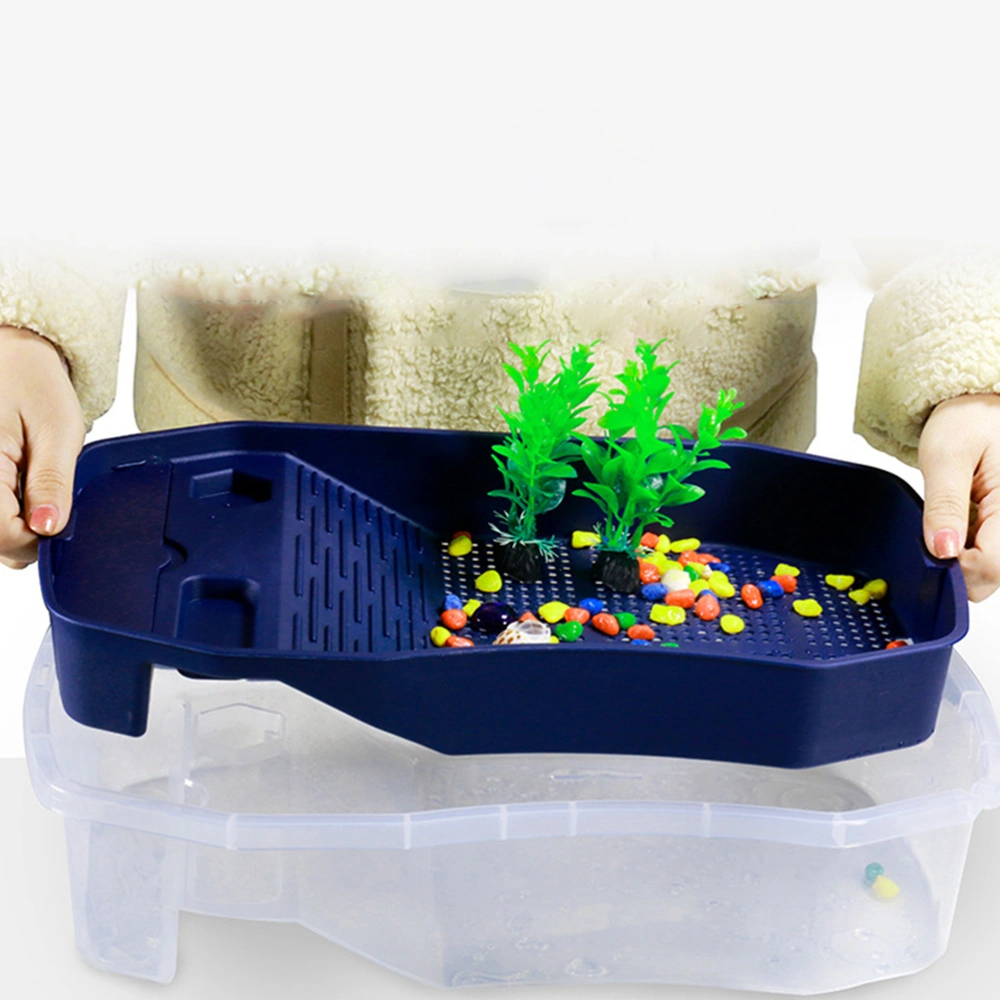 1pc Tortoise Activity Box Turtle Feeding Box Tortoise Drying Platform Water Tank