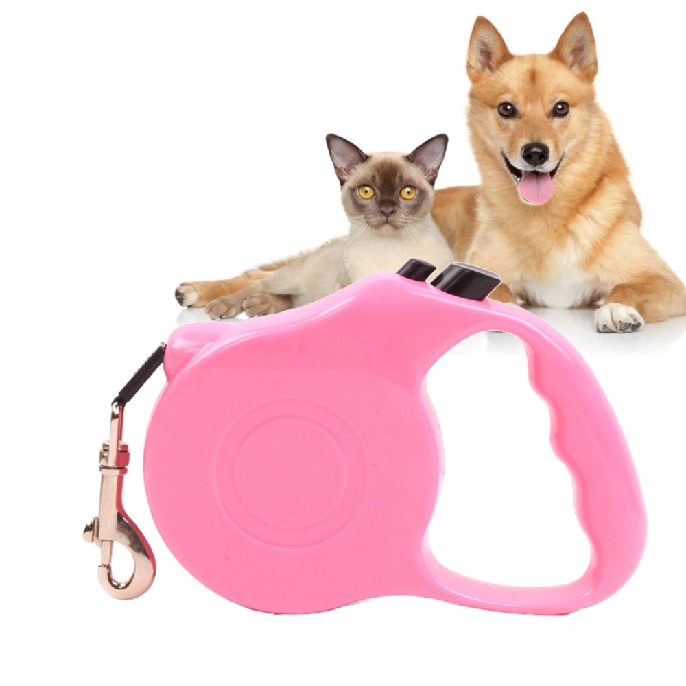 3 Meters Dog Leash Automatic Retractable Dogs Walking Lead Leash Pet Dogs Cat Lead Extending Traction Rope (Pink)