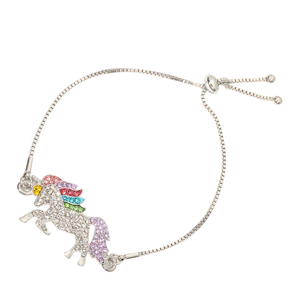 Crystal Unicorn Bracelet Trendy Jewelry For Women Baby Gifts(Silver)