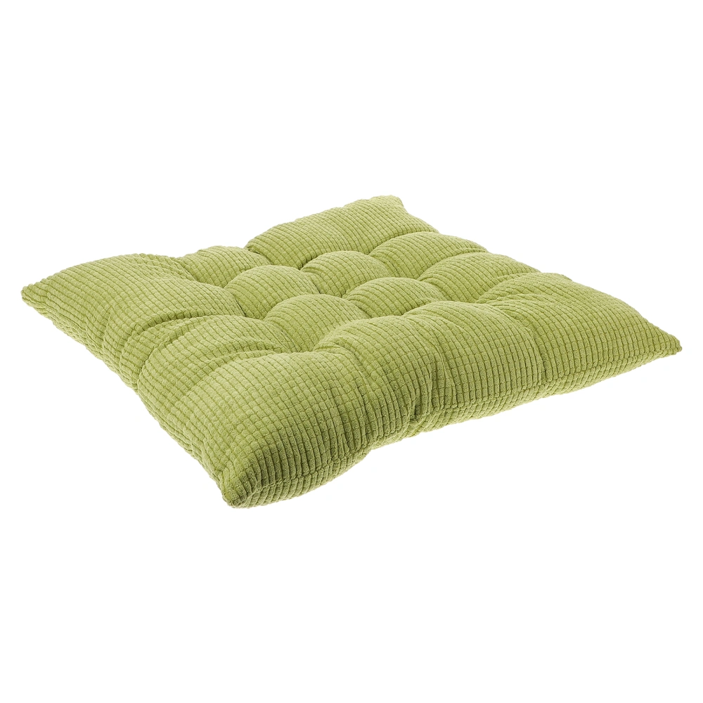 1Pc 45x45cm Square Seat Cushion Hip Seat Mat Corduroy Tatami Cushion Thicken Chair Pad for Home Office Dorm (Light Green)