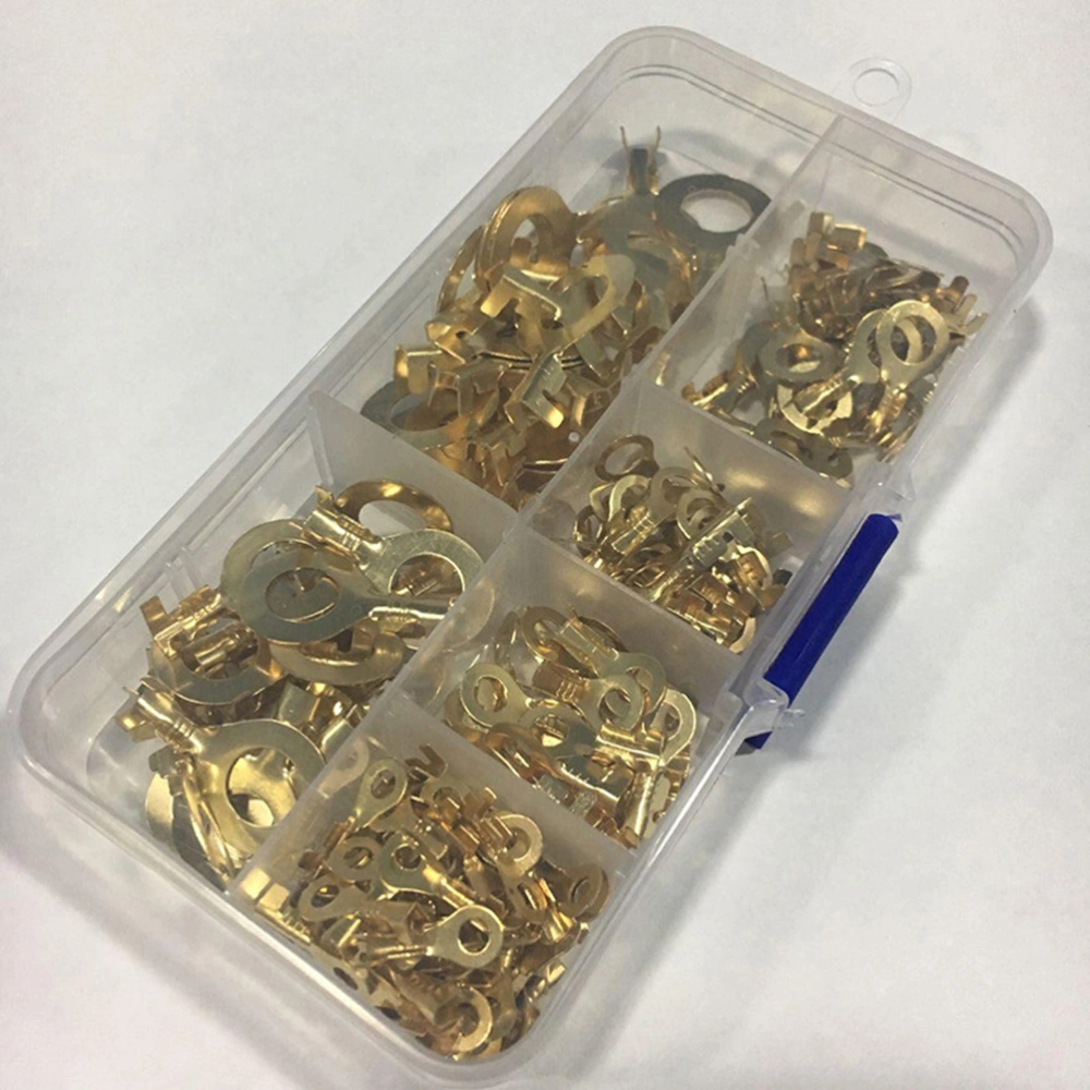 150pcs 3.2/4.2/5.2/6.2/8.2/10.2 Brass Copper Lug Round Circular Ring Cable Wire Cold Press Connector Crimp Terminal