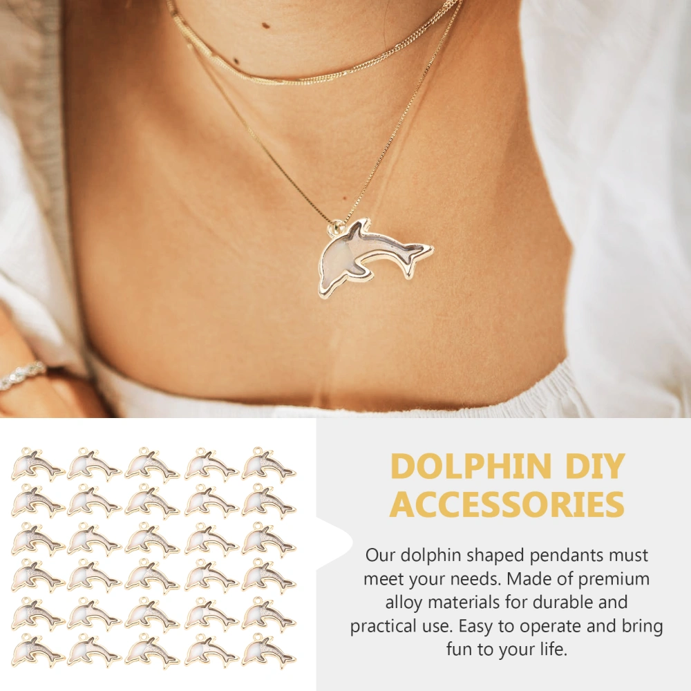 40 Pcs Jewelry Making Pendants Alloy Dolphin Shape Pendants DIY Charms Pendants