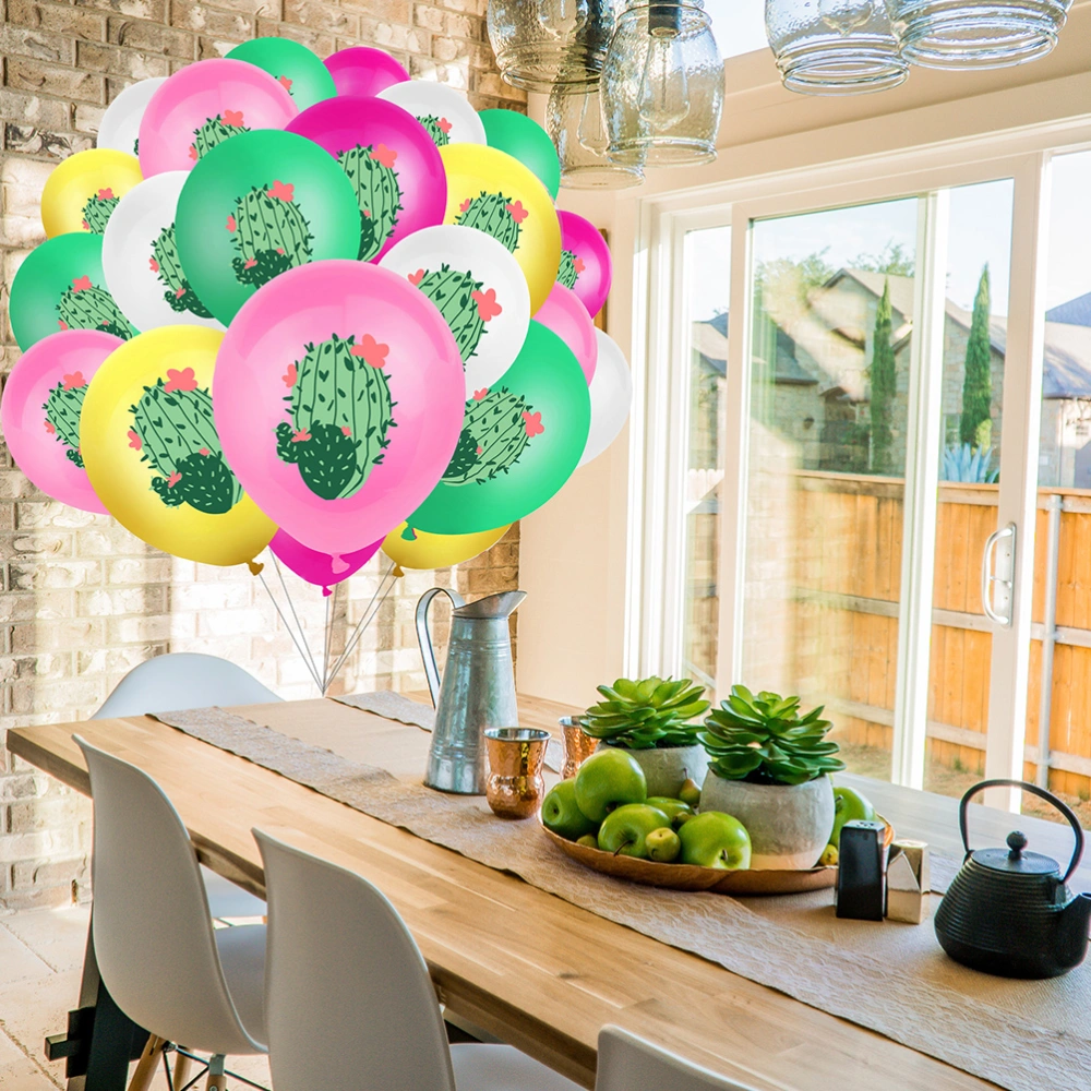 25pcs Hawaiian Party Decorative Balloons (Rose Gold, Pink, White, Golden, Green)