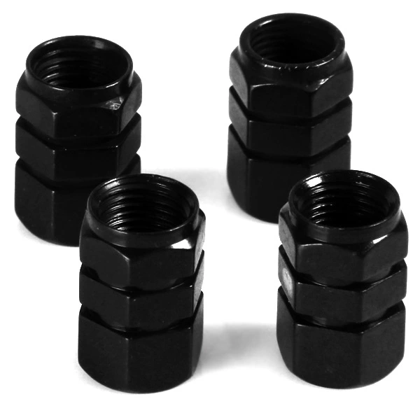 4pcs Universal Wheel Tire Air Dust Stem Caps Cover for Car Motorcycle (Black)