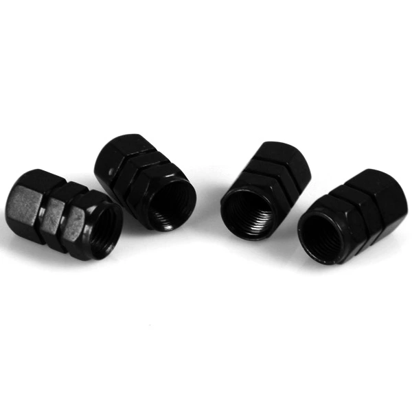 4pcs Universal Wheel Tire Air Dust Stem Caps Cover for Car Motorcycle (Black)