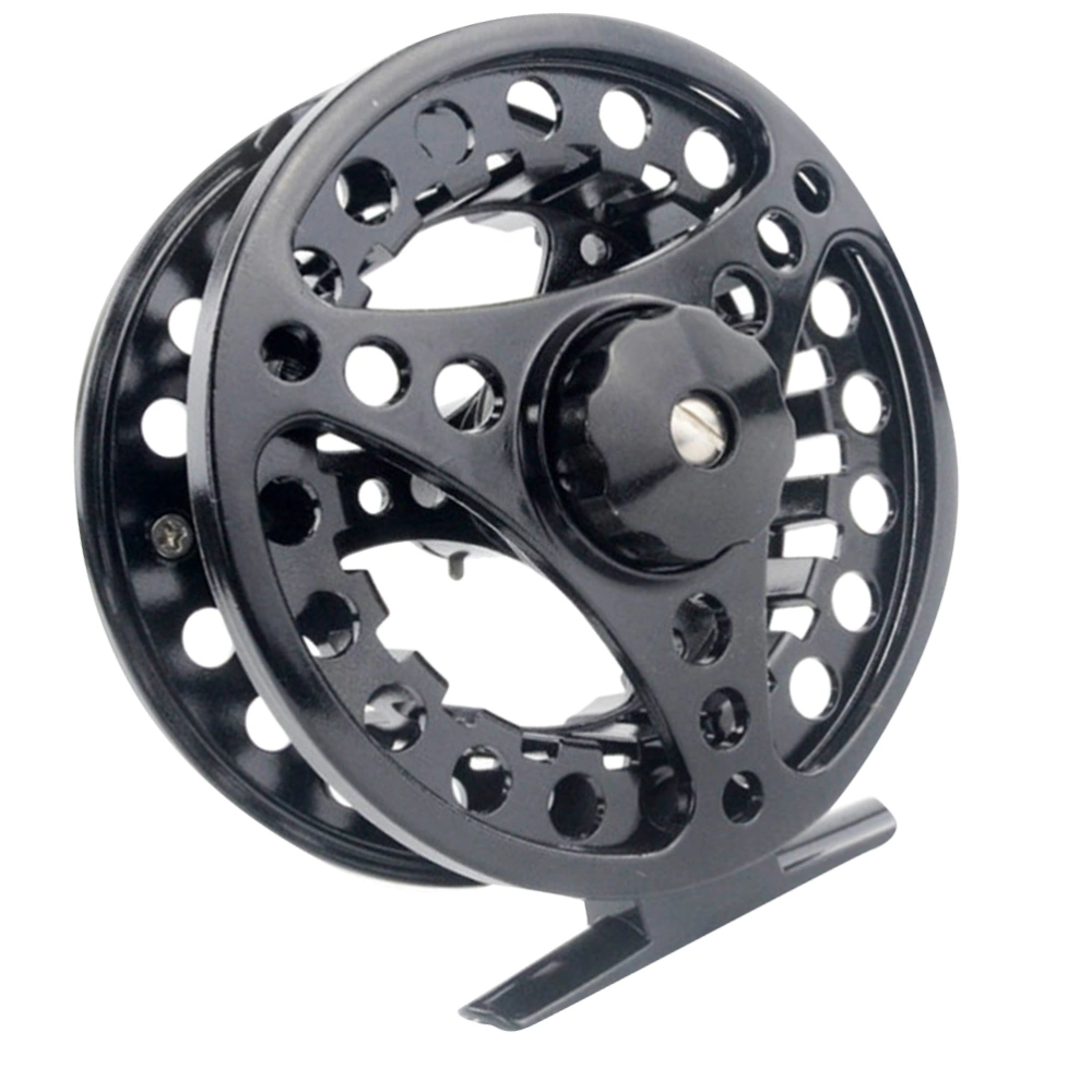 Aluminium Alloy Fly Fishing Reel Fishing Wheel Rod Wheel Metal Practical Fishing Pole Wheel (Black 95mm Right Hand)