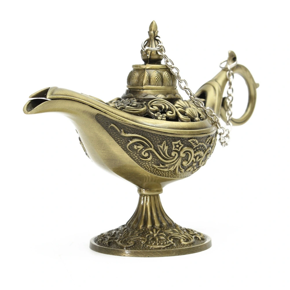 Metal Crafts Wishing Lamp Incense Burner Desktop Adornment (Bronze)