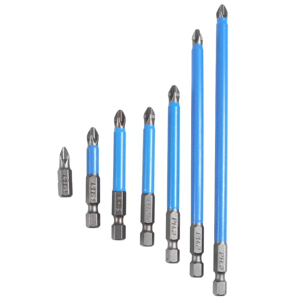 7pcs Cross Skid Resistance Batch Bits PH123 Single and Double Head Screw Batch Screwdriver (25mm, 5mm, 65mm, 70mm, 90mm, 127mm, 150mm)