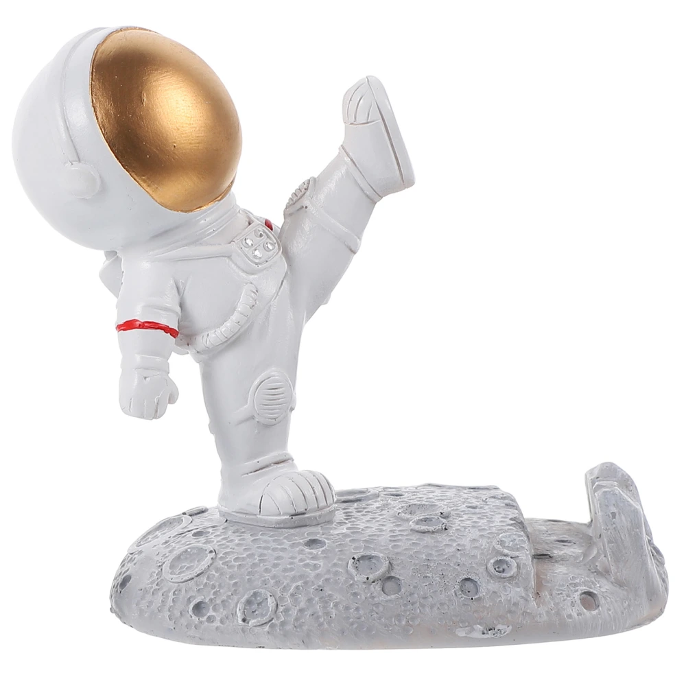 1pc Adorable Cartoon Astronaut Resin Ornament Office Home Desktop Ornament