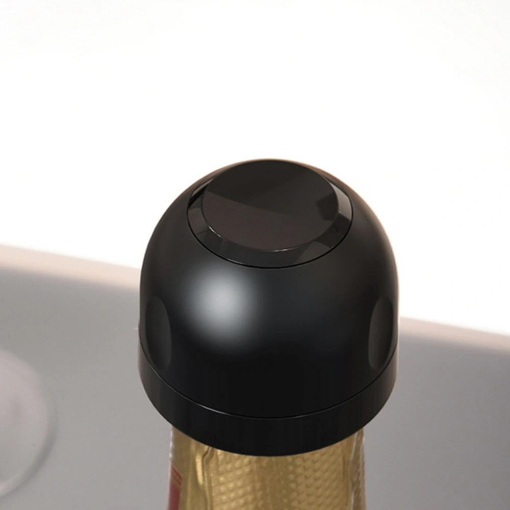 1 Pc Mini Food-Grade Durable Sparkling Wine Champagne Bottle Stopper (Black)