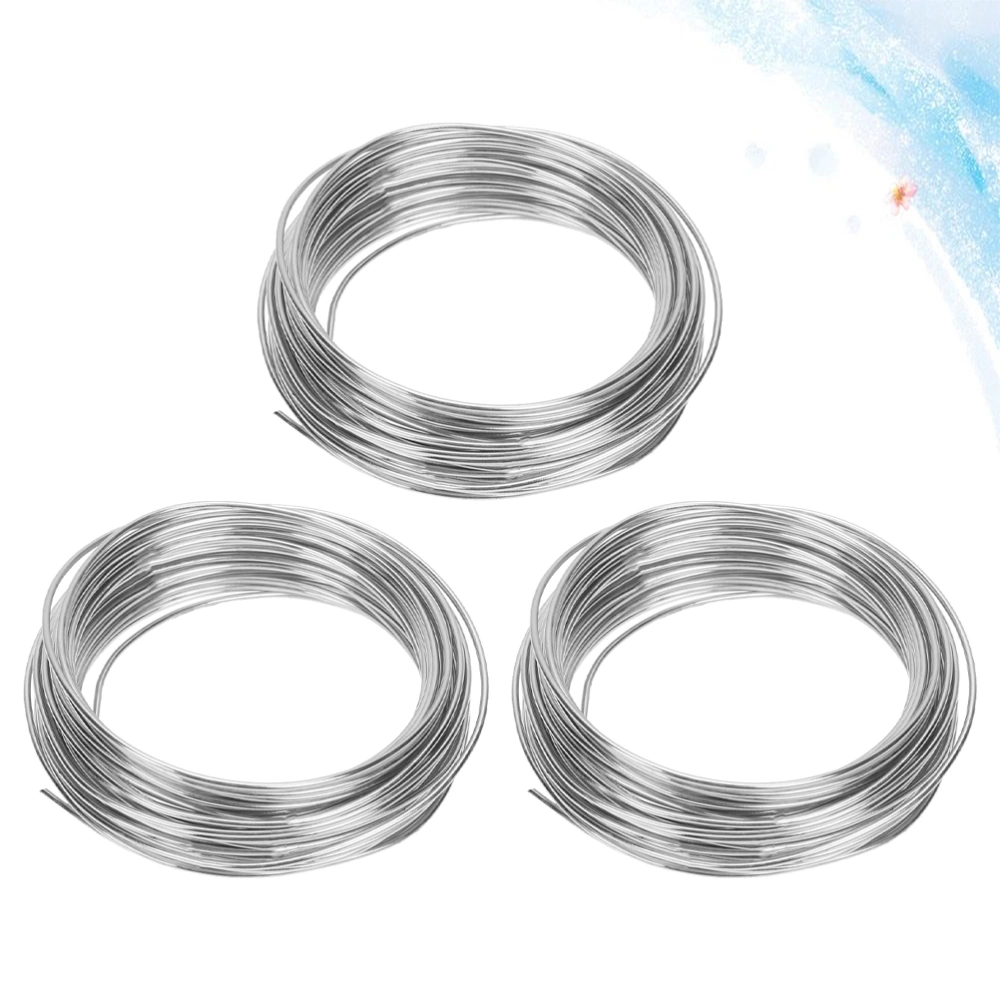 3pcs Gardening Iron Wire Garden Bendable Crafts Wire Iron Wire Clay Wire for DIY Crafts Making (Silver Diameter 1.6MM)