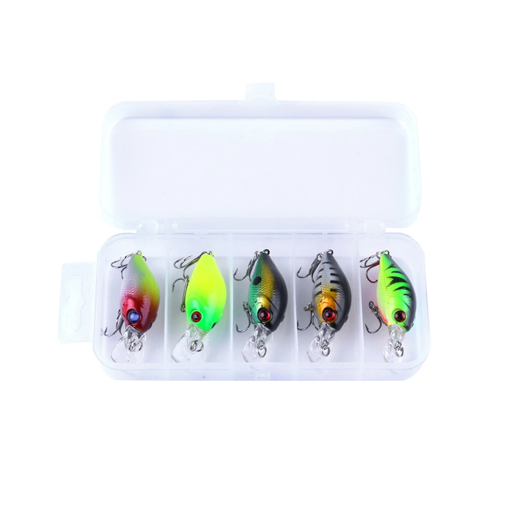 5pcs Simulation Fishing Grub Fishing Lures Fishing Baits with Carrying Box for Fishing