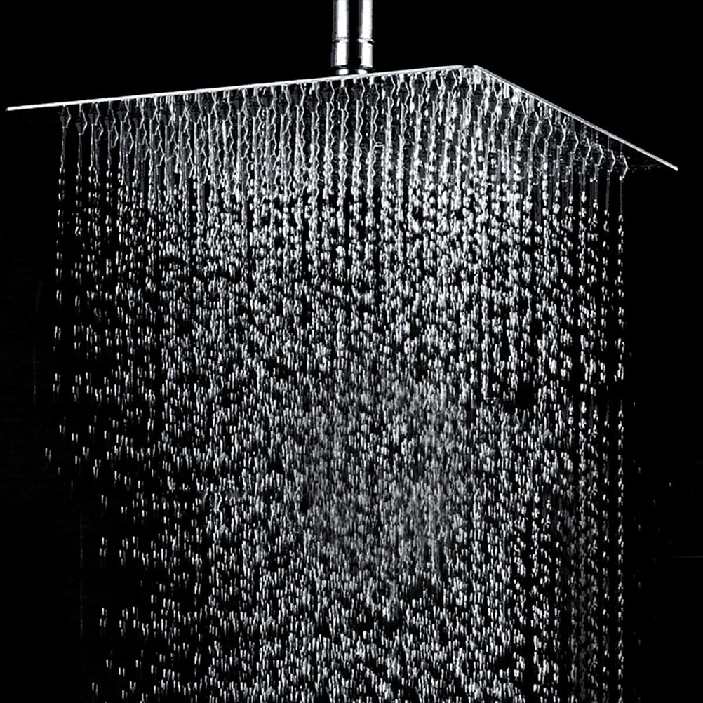 Stainless Steel Ultra-thin Waterfall Shower Heads Square High Pressure Rainfall Shower Head Rain Showerheads (8 inch)