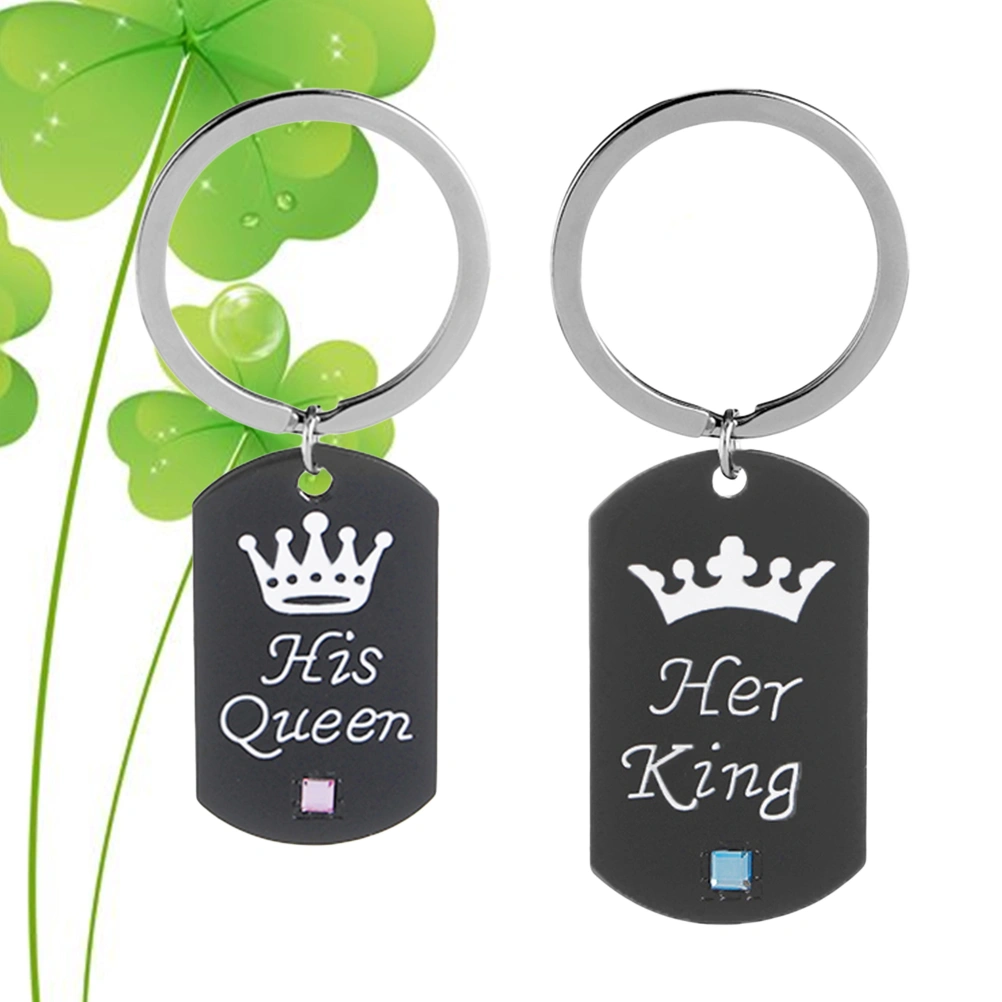 His Queen Her King Keychain Set King Queen Couple Key Ring Valentines Day Birthday Anniversary Gifts for Couple Lover