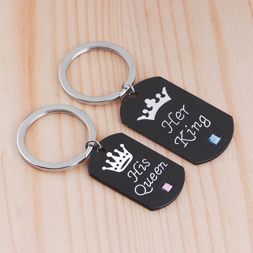 His Queen Her King Keychain Set King Queen Couple Key Ring Valentines Day Birthday Anniversary Gifts for Couple Lover